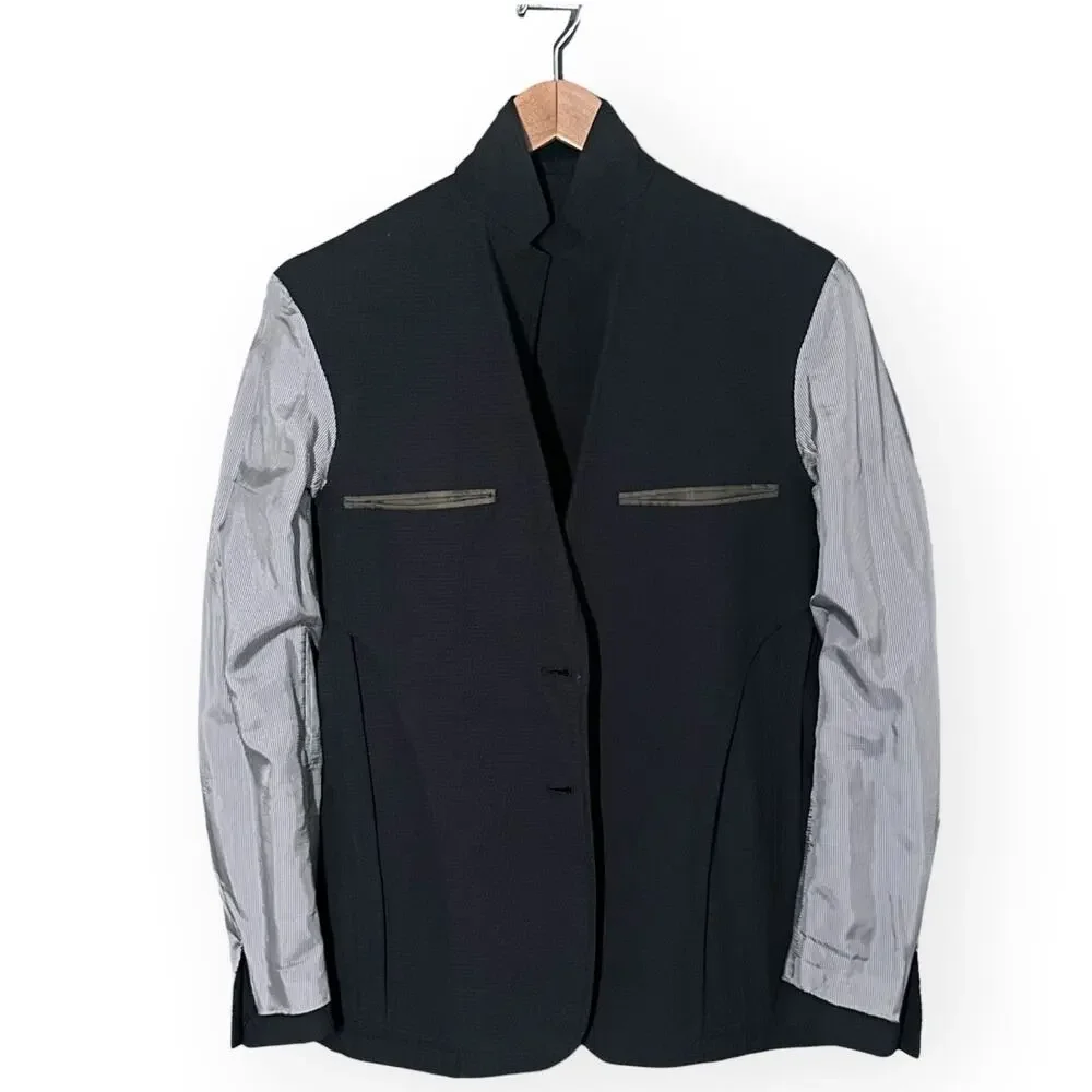 RAG & BONE Tailored Workwear Textured Butler Blazer Business Casual Navy Blue 38